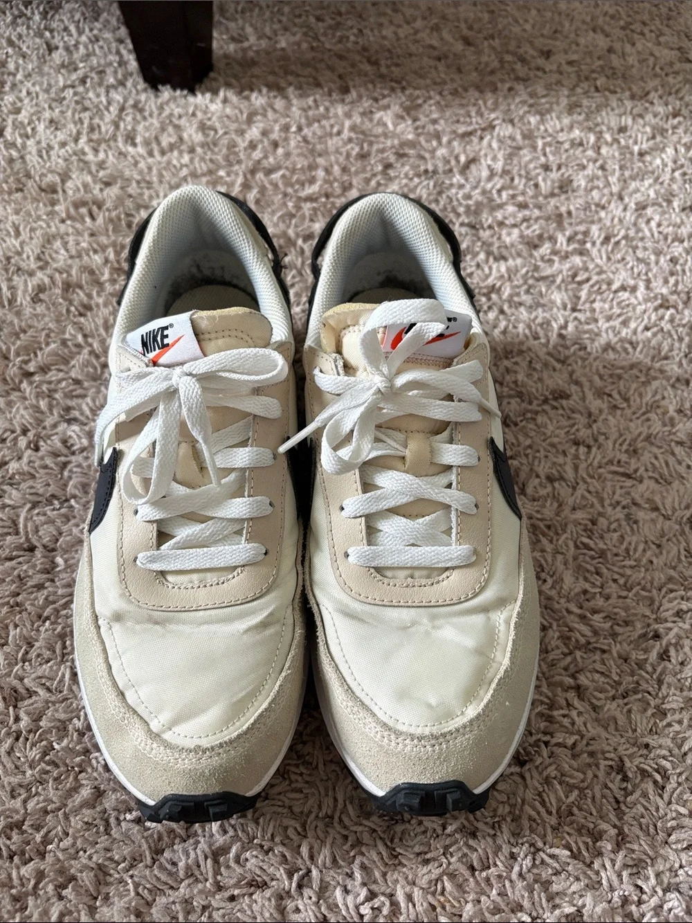Nike Cream and Black Retro Sneakers
